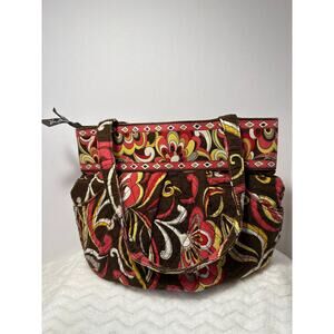 Vera Bradley Puccini Brown Floral (retired) Shoulder Bucket Bag